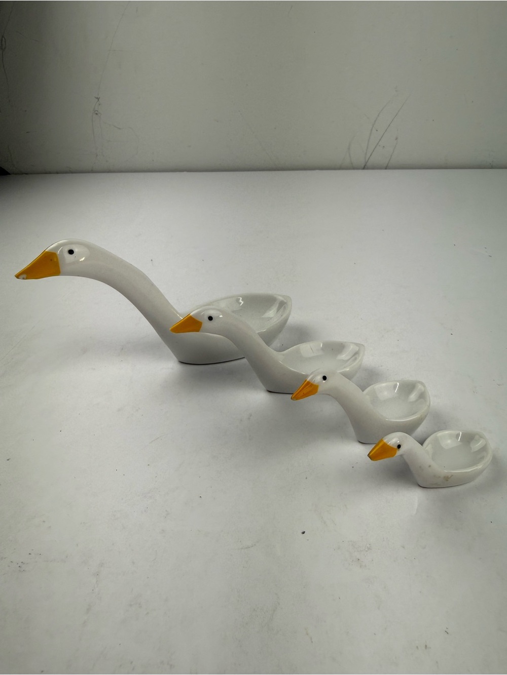Avon Ceramic Goose Nesting Measuring Spoons Set, 4-Piece Vintage SEE ALL.